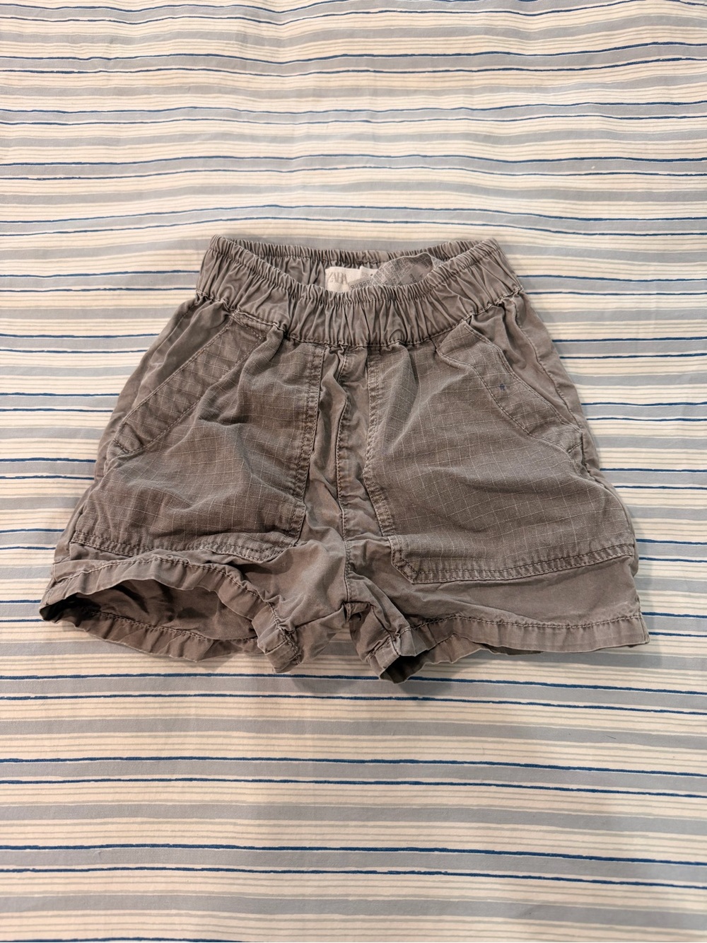Zara Light Gray Elastic-Waist Kids Shorts
